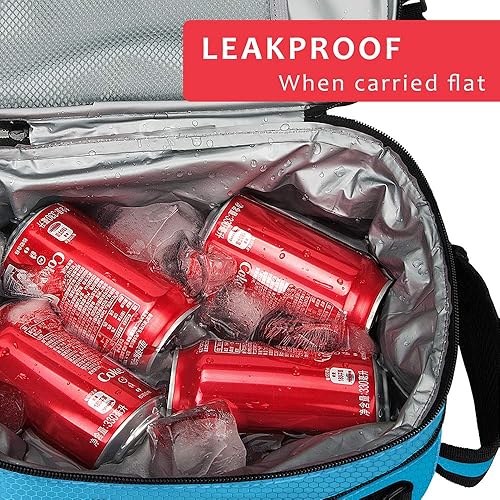 Vista 5 de Tirrinia Lonchera aislante expandible para hombres y mujeres, lonchera reutilizable a prueba de fugas para niños y adultos con correa