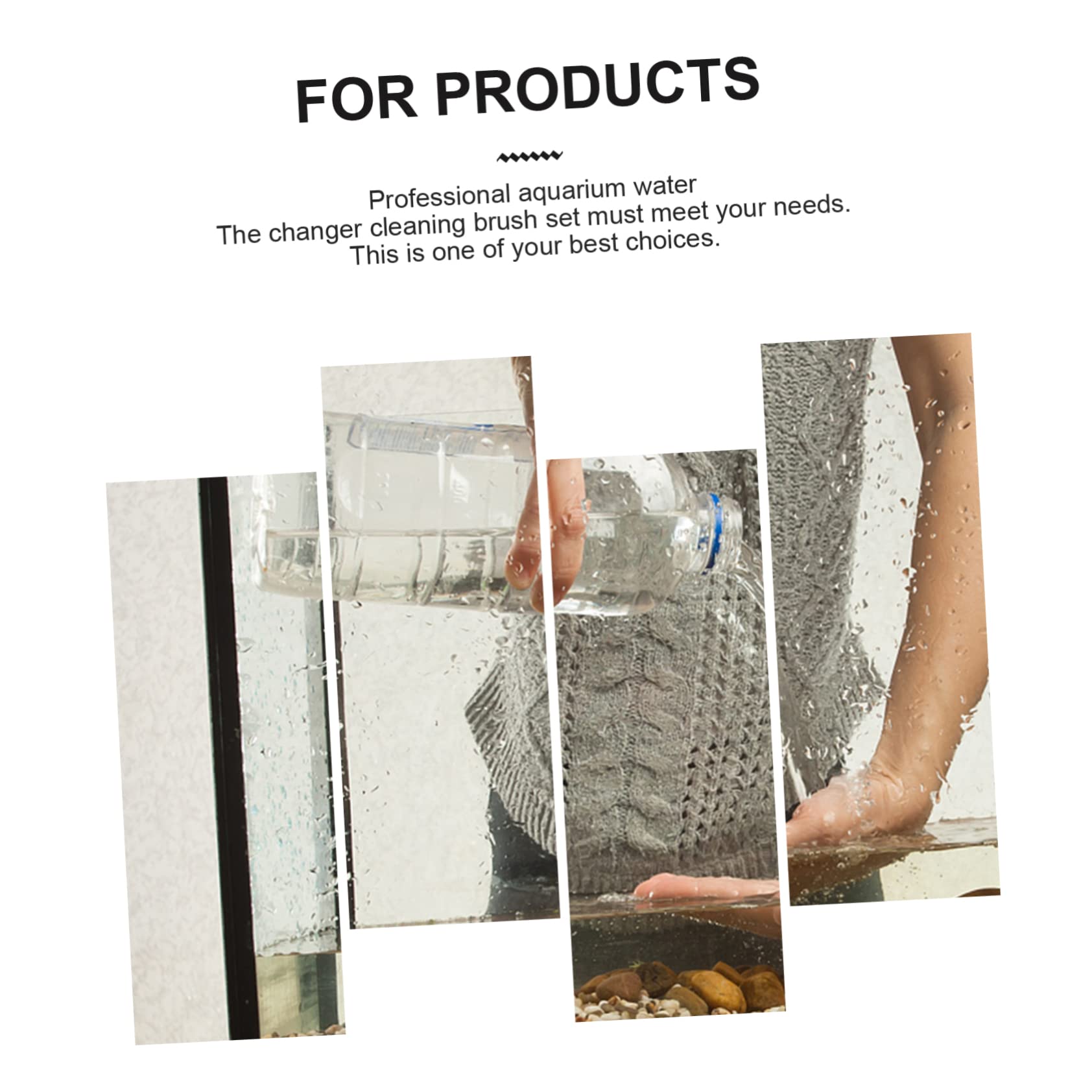 GRIRIW Aquarium Cleaning Brush Set Complete Kit with Water Changer Gravel Vacuum Easy Fish Tank Maintenance