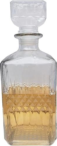 decantador de whisky de 32.1 fl oz decantador de vidrio de whisky decantador de botella transparente vaso de whisky