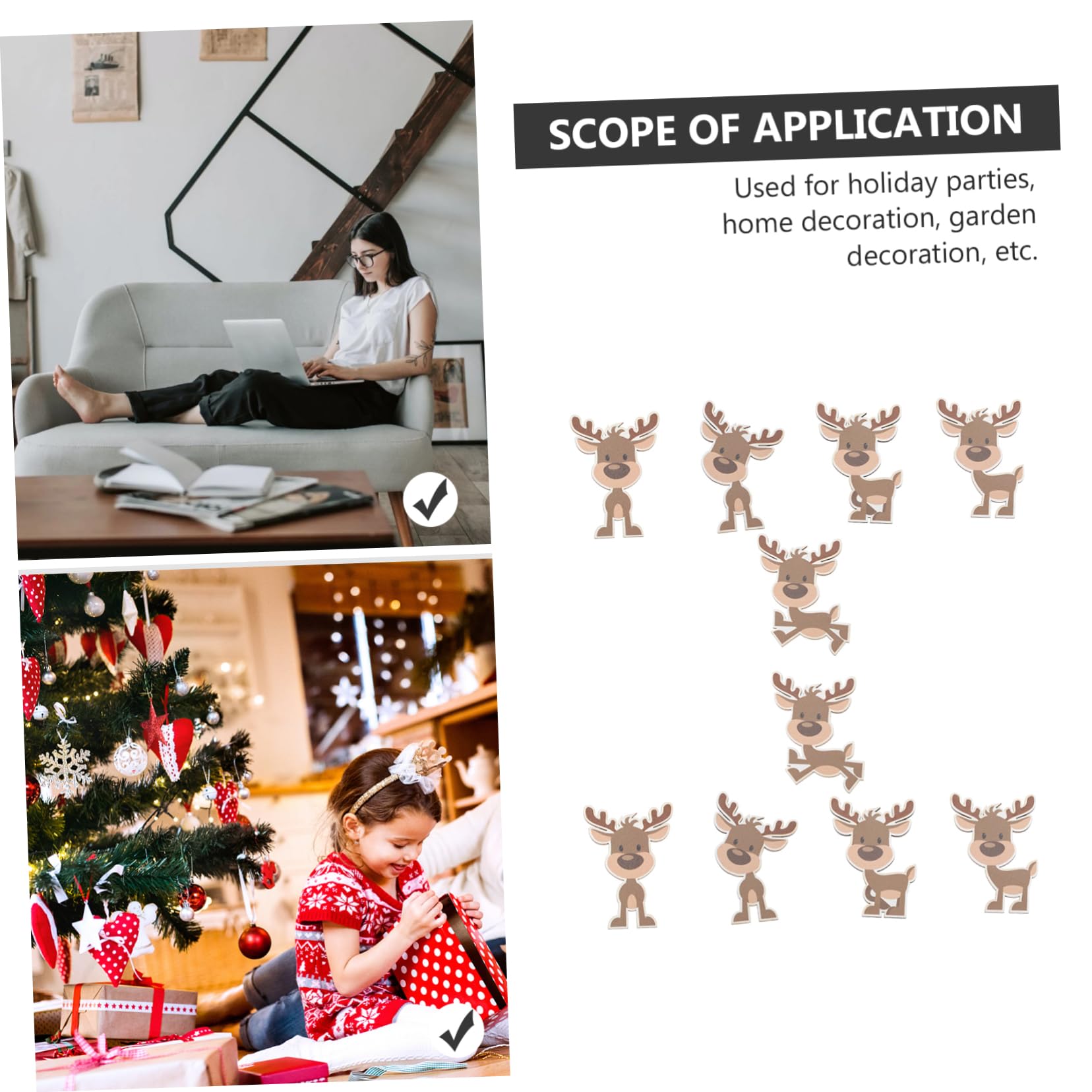 PRETYZOOM 8 Sätze Elch Charme Baumschmuck Weihnachten Weihnachtsdekorationen Wirbelt Farbtonlichter Weihnachten Weihnachtsschmuck Hirsch Anhänger 10 Stück * 8