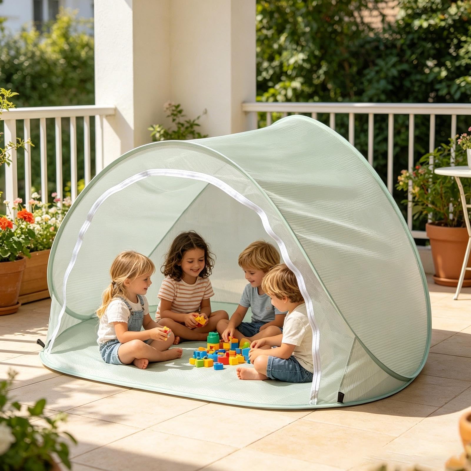 Dal Sole Da Spiaggia Parasole Grande Portatile E Facile Da Piegare | Tenda Protettiva da Spiaggia per Mare Acqua Piscina Laghetto Campeggio Outdoor Esterno Giardino Cortile Picnic Giorno