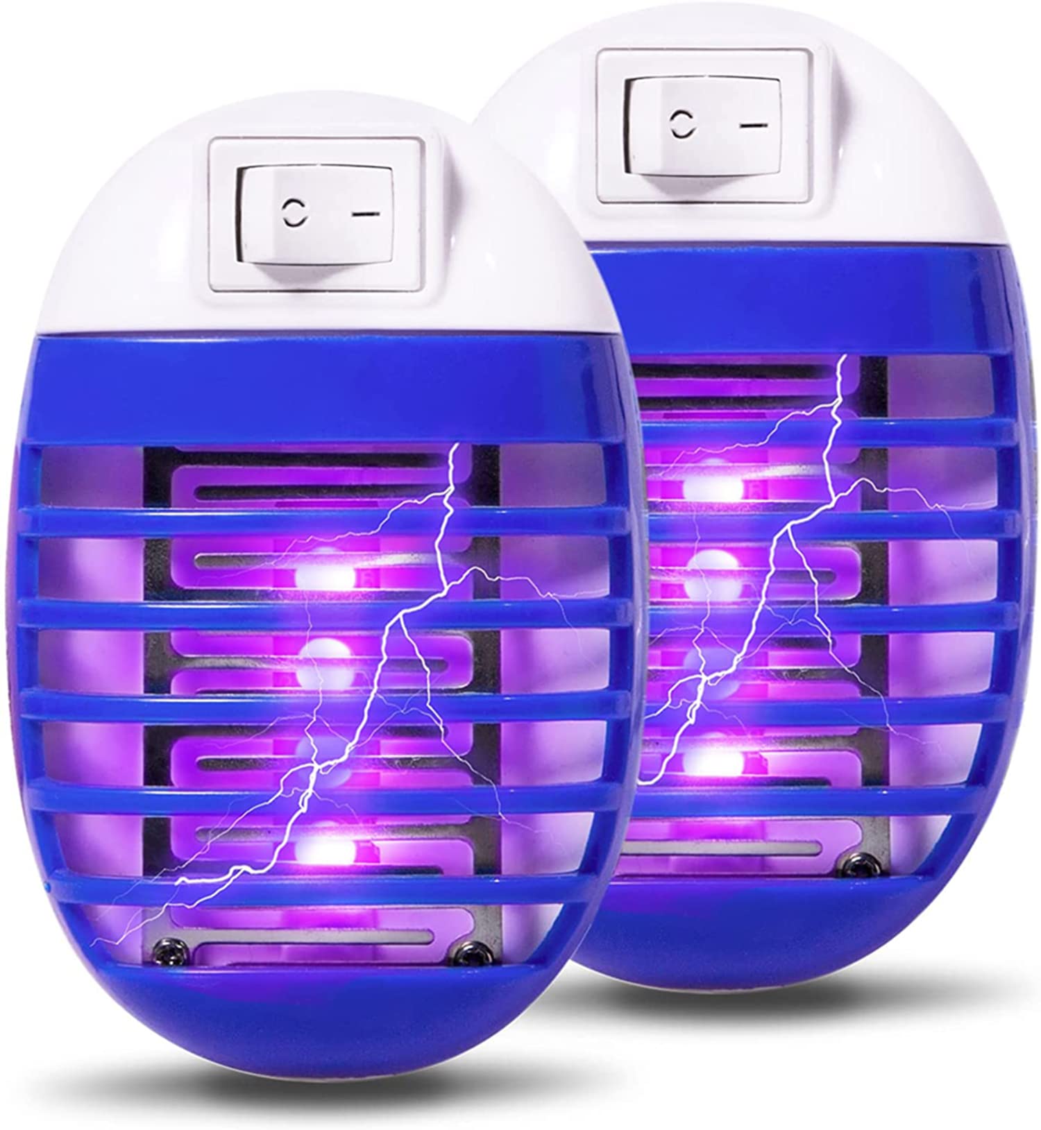 2 Pack Plug in Bug Zapper Indoor Fly Traps, Mosquito Zapper with LED Light for Patio, Bedroom, Kitchen, Office Electronic Fly Zapper