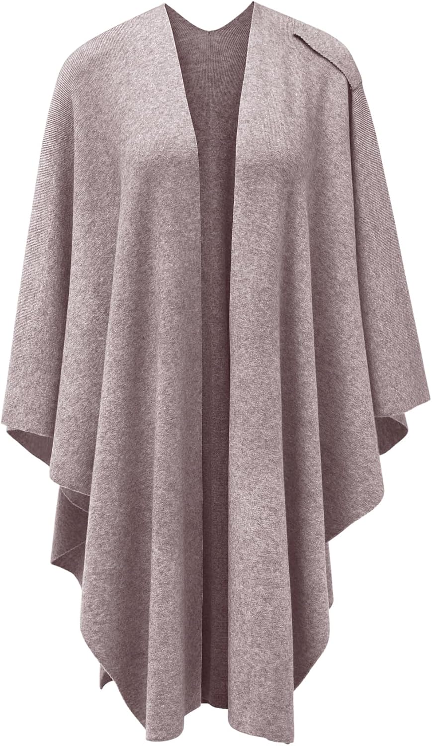 PULI Womens Large Cross Front Poncho Sweater Wrap Topper Knitted Elegant Shawls Cape for Fall Winter 1-oatmeal