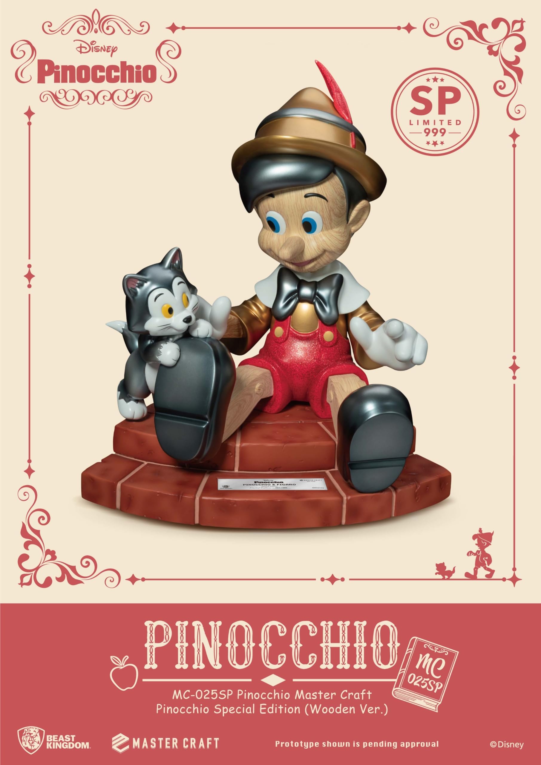 Beast Kingdom - Pinocchio - MC-025Sp Wooden Version Master Craft Statue
