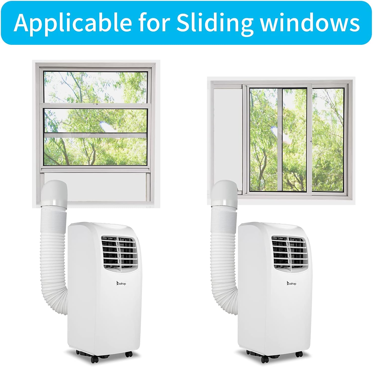 ZOKOP 8000BTU DOE5500BTU YPO2-09C 115.00V Air Conditioner ABS Side Outlet Mobile Portable Refrigeration White