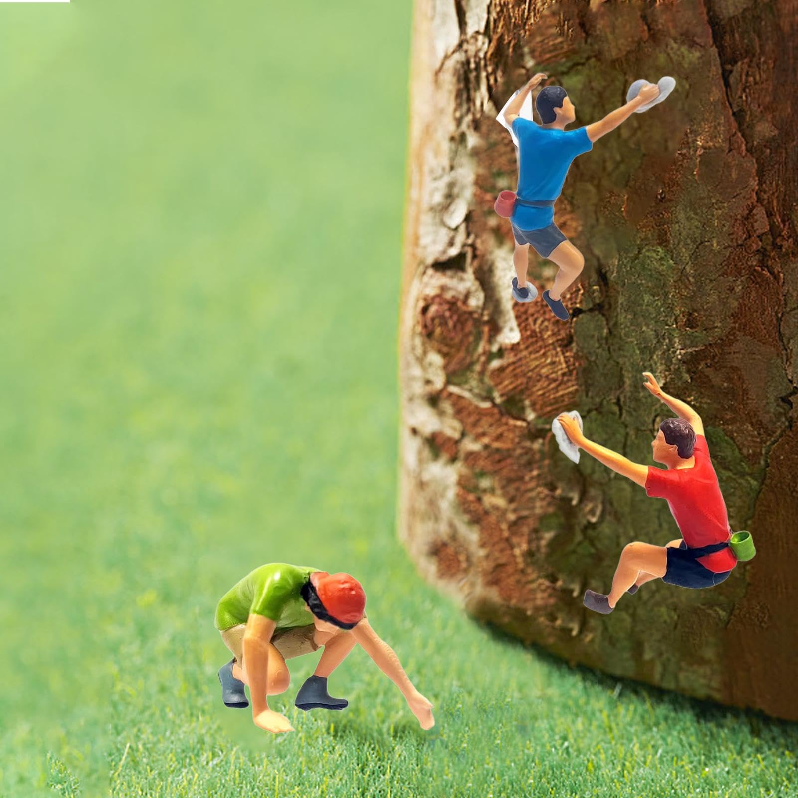 Kokiya 1:64 Rock Climbing Figurines for Micro Landscape and Diorama Use, 3 Pieces