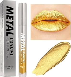Brilho labial brilhante - Sombra líquida com brilho 2 em 1,Brilho impermeável dourado 2.7ml, brilho cintilante à prova manchas metal, sombra longa duração para Lafan