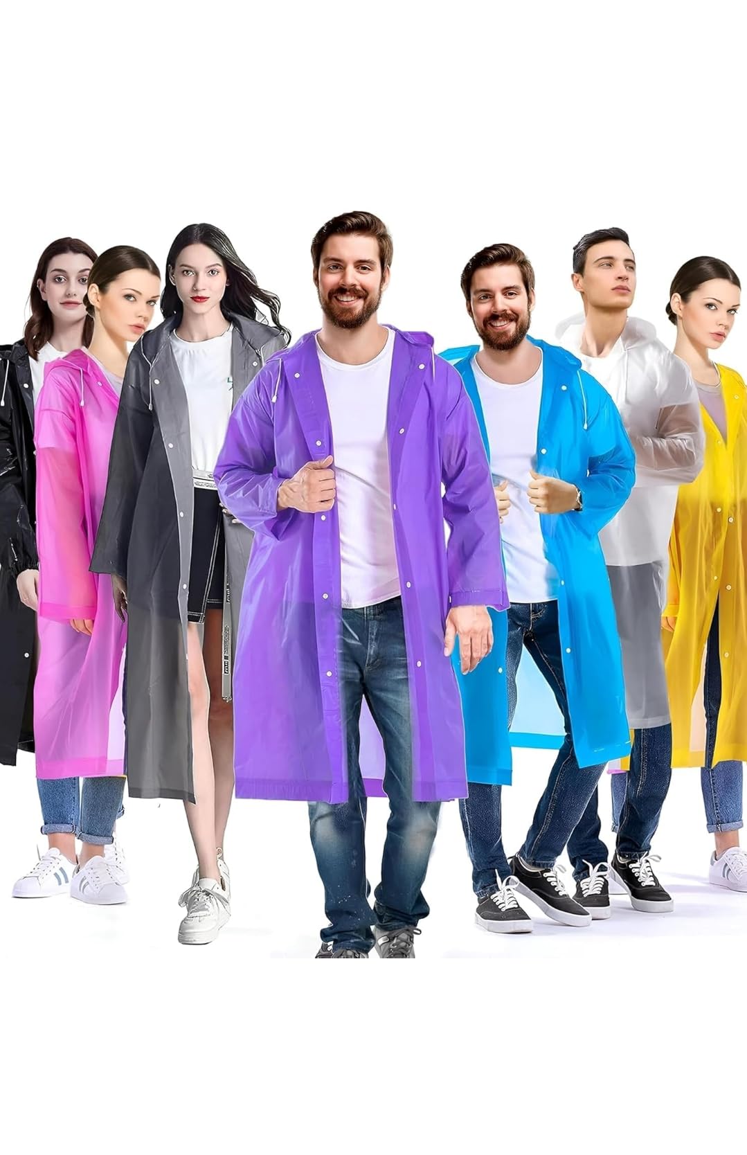 Waterproof Unisex Rain Coat Hooded Full Sleeves Outdoor Men, Women, Boys & Girls Rainwear Poncho Raincoat for Camping, Hiking & Travelling (Universal Size,1 Pc Random)-image-37