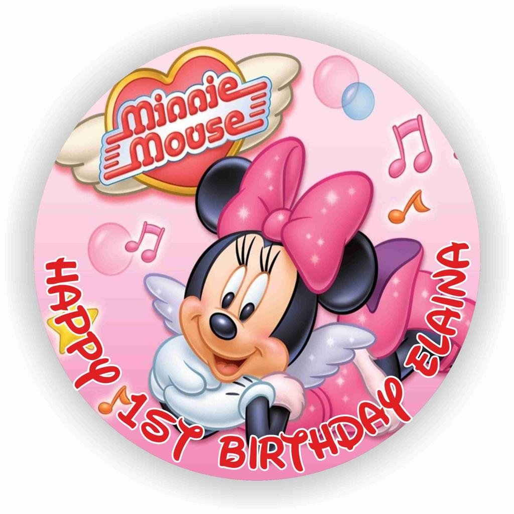 Birthday Bazaar Minnie Mouse #2 Cake Topper : 7.5" Rice Paper