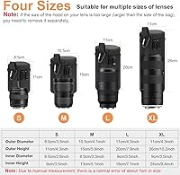 Vista 5 de ARVOK Funda para Lente de Cámara, Bolsa Protectora Resistente al Agua para Cámara DSLR, Bolsa Gruesa de 4 Tamaños para Nikon, Tamron, Sigma, Pentax