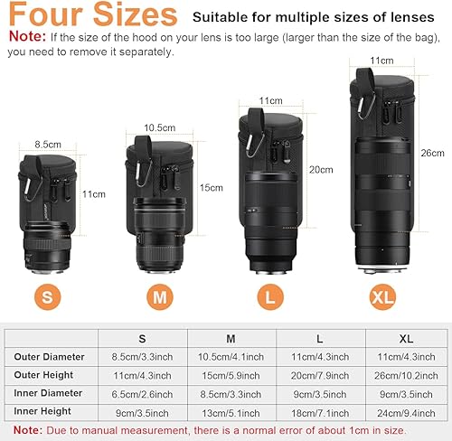 Miniatura 5 de ARVOK Funda protectora resistente al agua para cámara réflex digital, bolsa gruesa de 4 tamaños para Nikon, Tamron, Sigma, Pentax, Sony, Fuji,