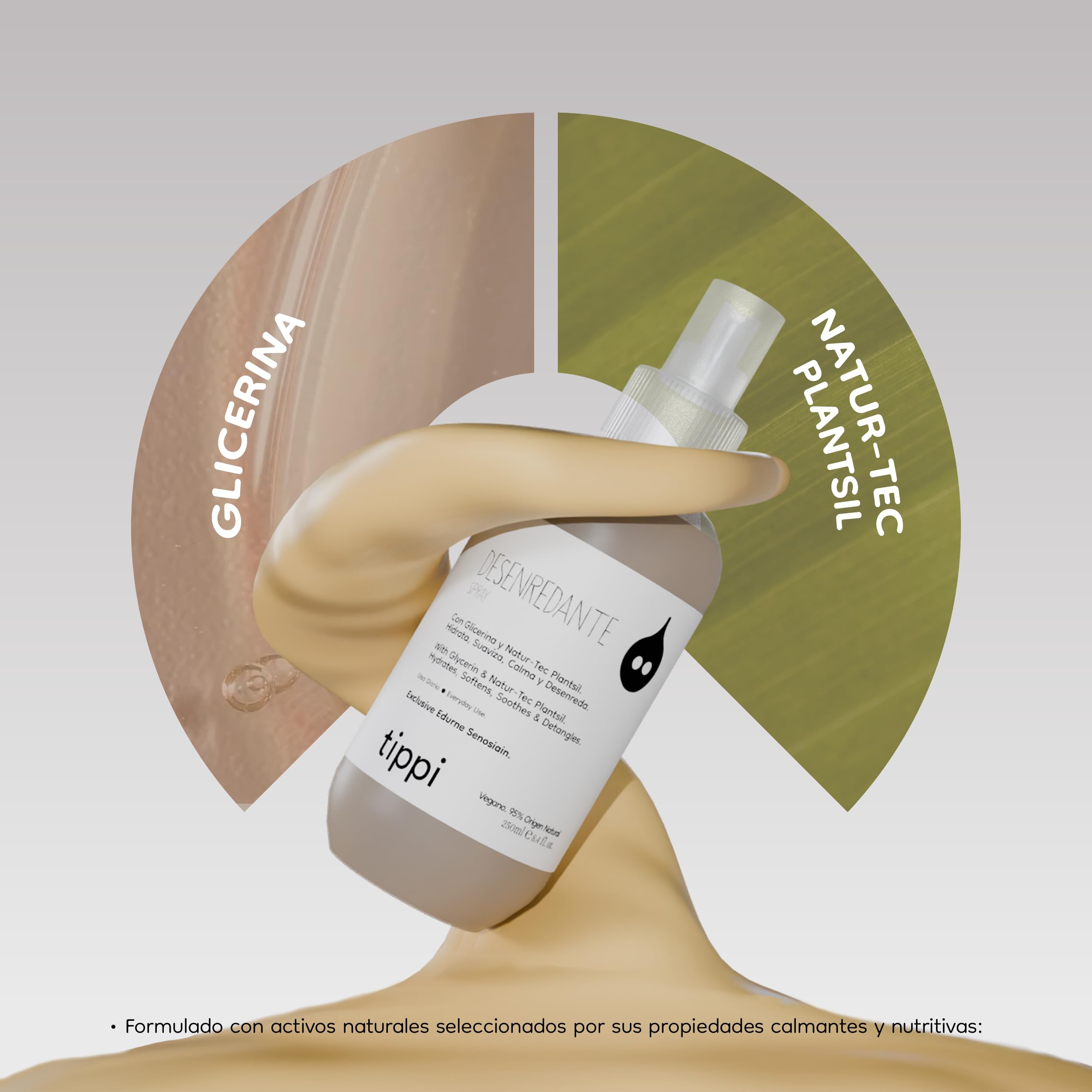 Desenredante Spray TIPPI by Edurne Senosiain Desenredante Spray para Cabello, Sin Parabenos, Sin Siliconas, Vegano 250ml,
