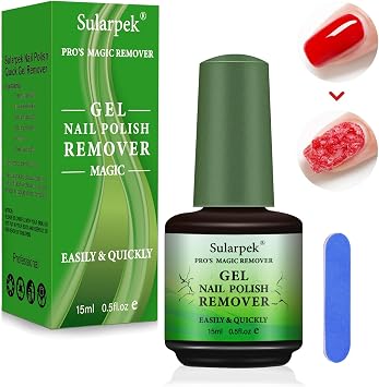 Sularpek 1 Pcs 15 ml Gel Nail Polish Remover, Fast Gel Polish Remover, Easily & Quickly Remove Nail Polish in 3-5 Minutes