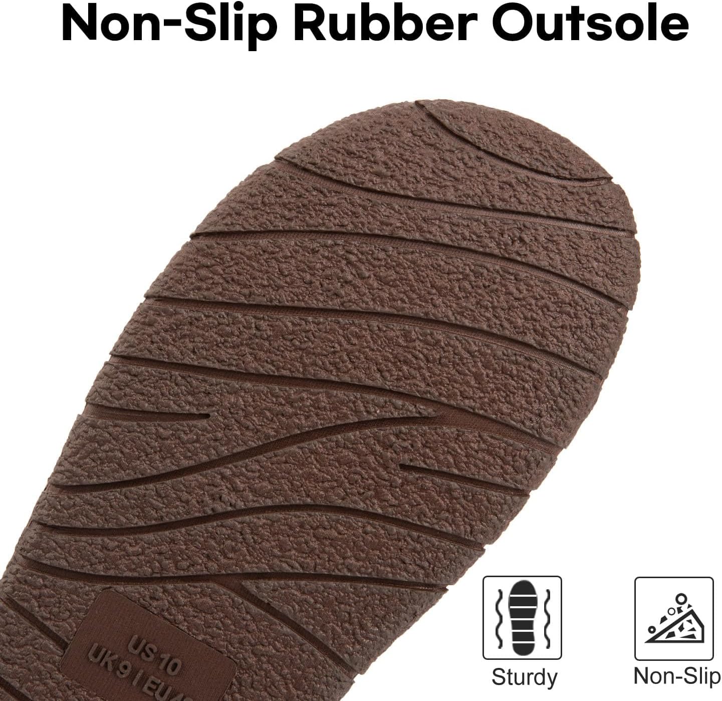 LongBay Men's Outdoor Slippers Two Tone Warm Memory Foam Slip On Indoor House Shoes bedroom Loafers - Image 5