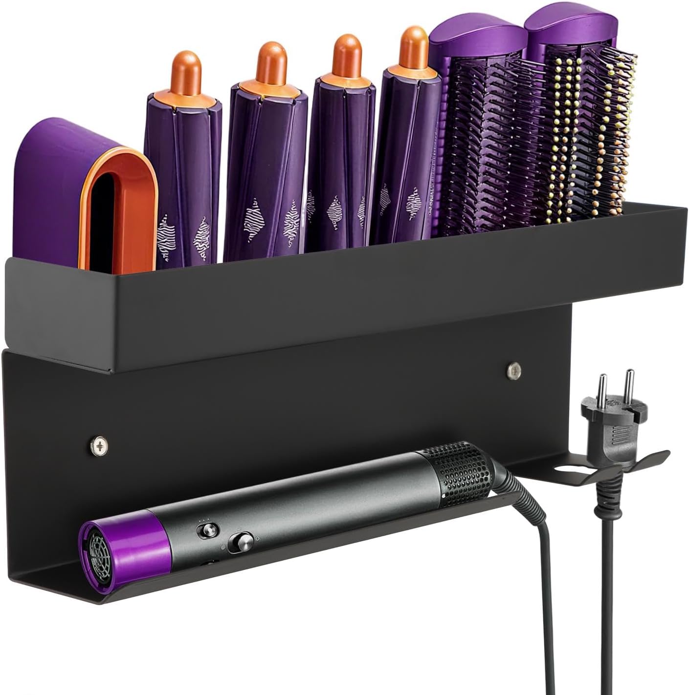 Hair Dryer Holder Wall Mounted for Curling Iron Wands Accessories,Hair Straightener-Holder,Curling Iron-Holder Organizer Wall Mount Hair Tool Organizer for Styler Attachments
