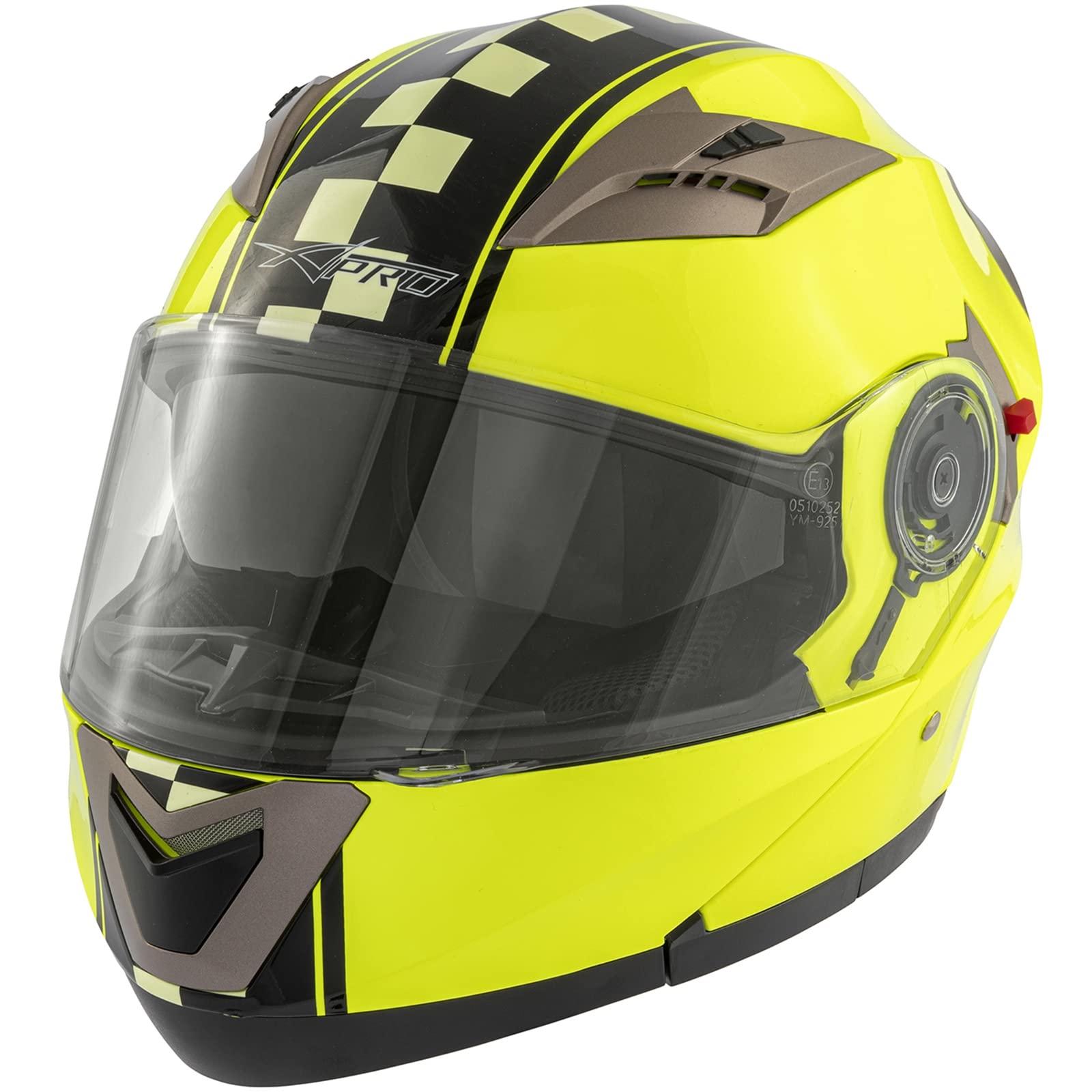 Casco modular para moto, con doble visera, homologado ECE 22 Touring, gráfico Flip Up