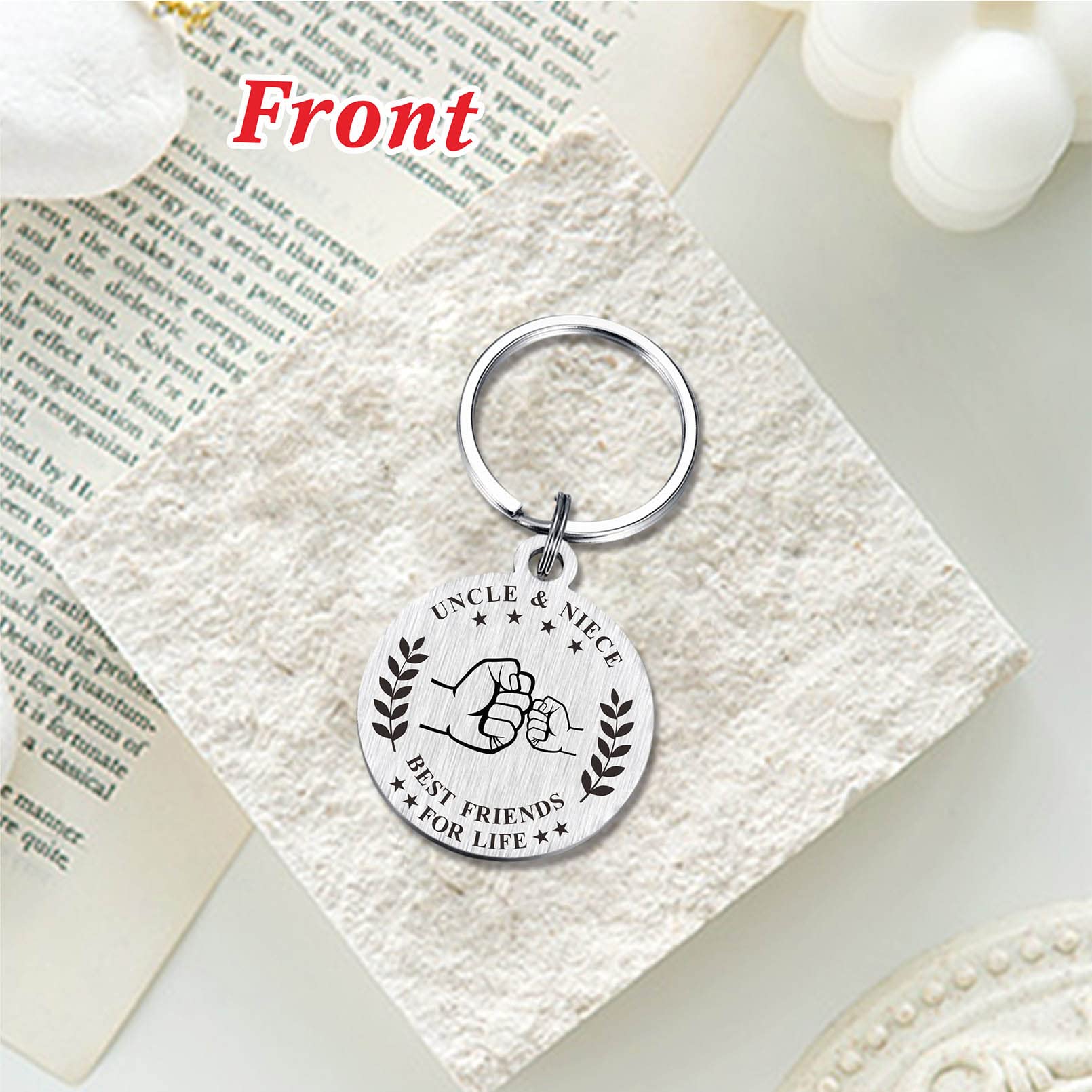 BAZLJY Fathers Day Uncle Gifts from Niece - Uncle Keychain - Father's Day Gifts