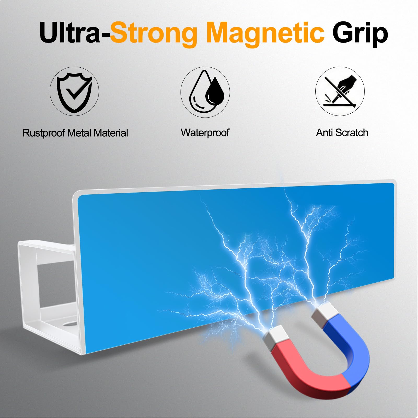 Magnetisches Gewürzregal für Kühlschrank, 4 Stück, Metall-Gewürz-Organizer für Küche, Aufbewahrung, Organisation, platzsparendes magnetisches Regal für Kühlschrank, Speisekammer, Waschküche