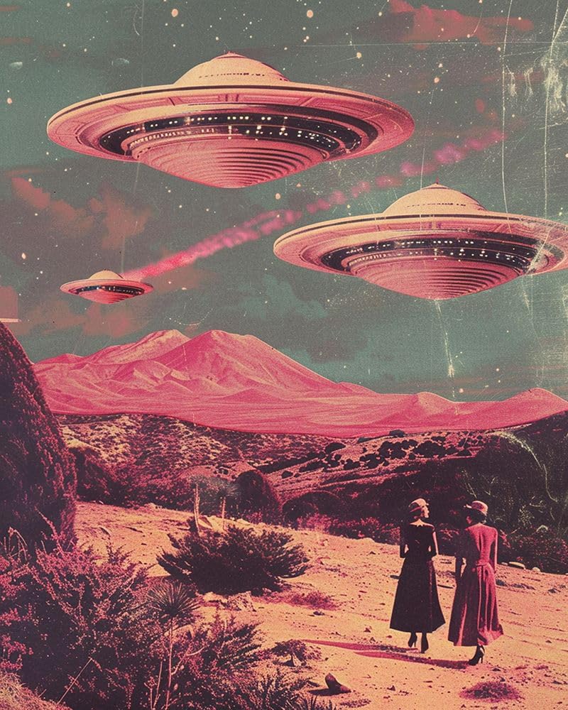 Amazon.com: Pink UFO Arrival Poster Print - Samantha Hearn (24 x
