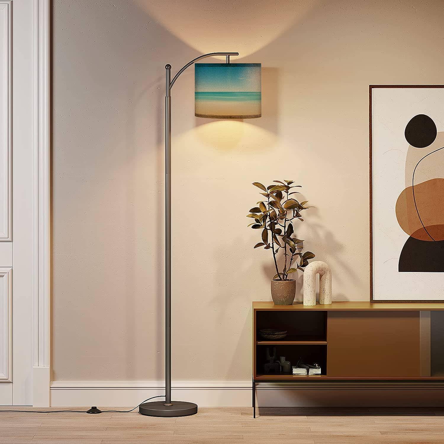 Modern Arc Floor Lamp With Dimmer Mid Century Tropical Beach Sandy