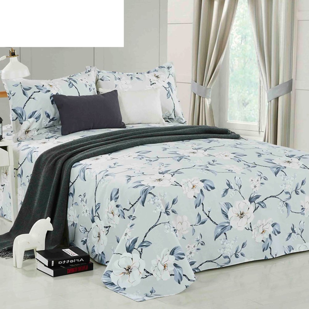 Drap plat en coton double épaisseur lit king size 250x230cm blanc couette