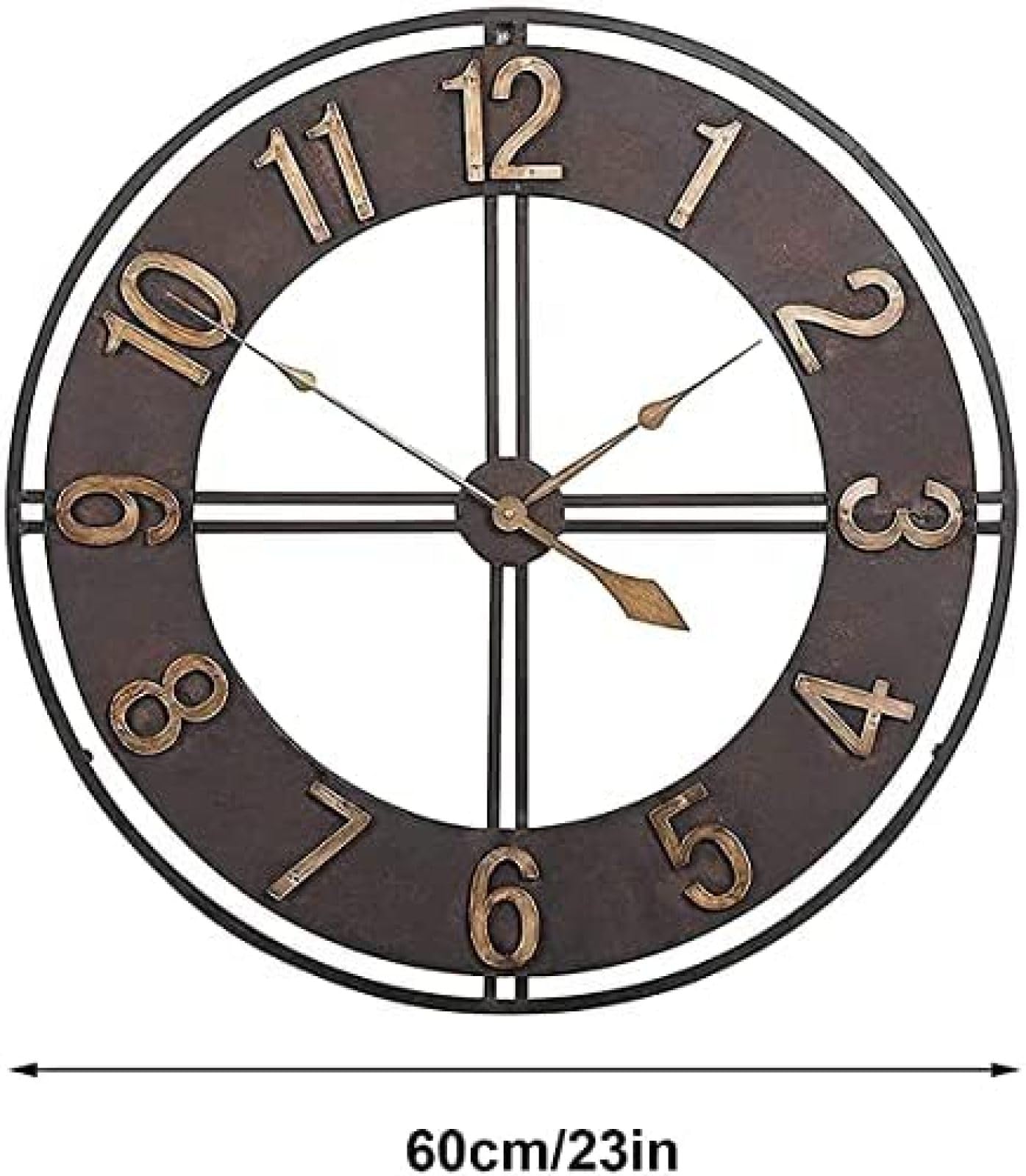 Orologio da Parete da Giardino Grande da 60 Cm, Orologio da Giardino con Quadrante Aperto, Orologio da Esterno Impermeabile in Metallo, per Interni Ed Esterni, per Soggiorno, Orologio Gigante Mode