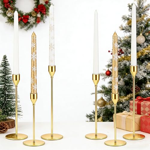 Miniatura 2 de Portavelas cónicos, portavelas de pilar alto para decoración del hogar de Navidad, centro de mesa de manto, bodas, comedor, fiesta, regalo de