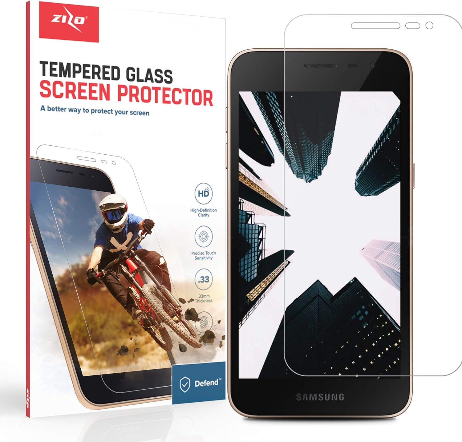 Zizo Glass Compatible with Samsung Galaxy J2 Tempered Glass