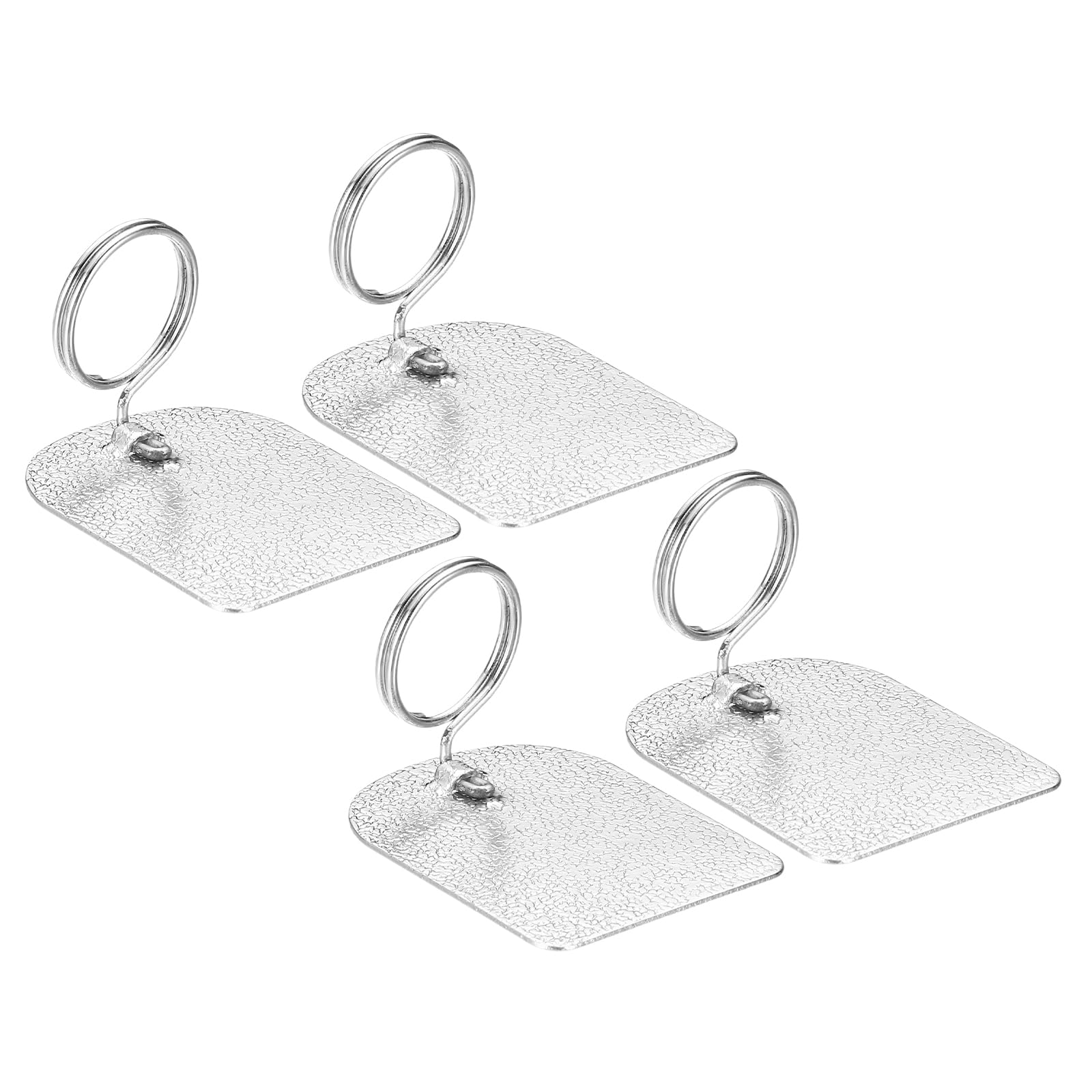 PATIKIL Metal Price Tag Holder 2 cm, 4 Pcs Sign Clips, Clip-On Label Tag Clip Sign Holder Stand Loop Rectangle Design for Retail Store Supermarket Bakery Home Office Display, Silver