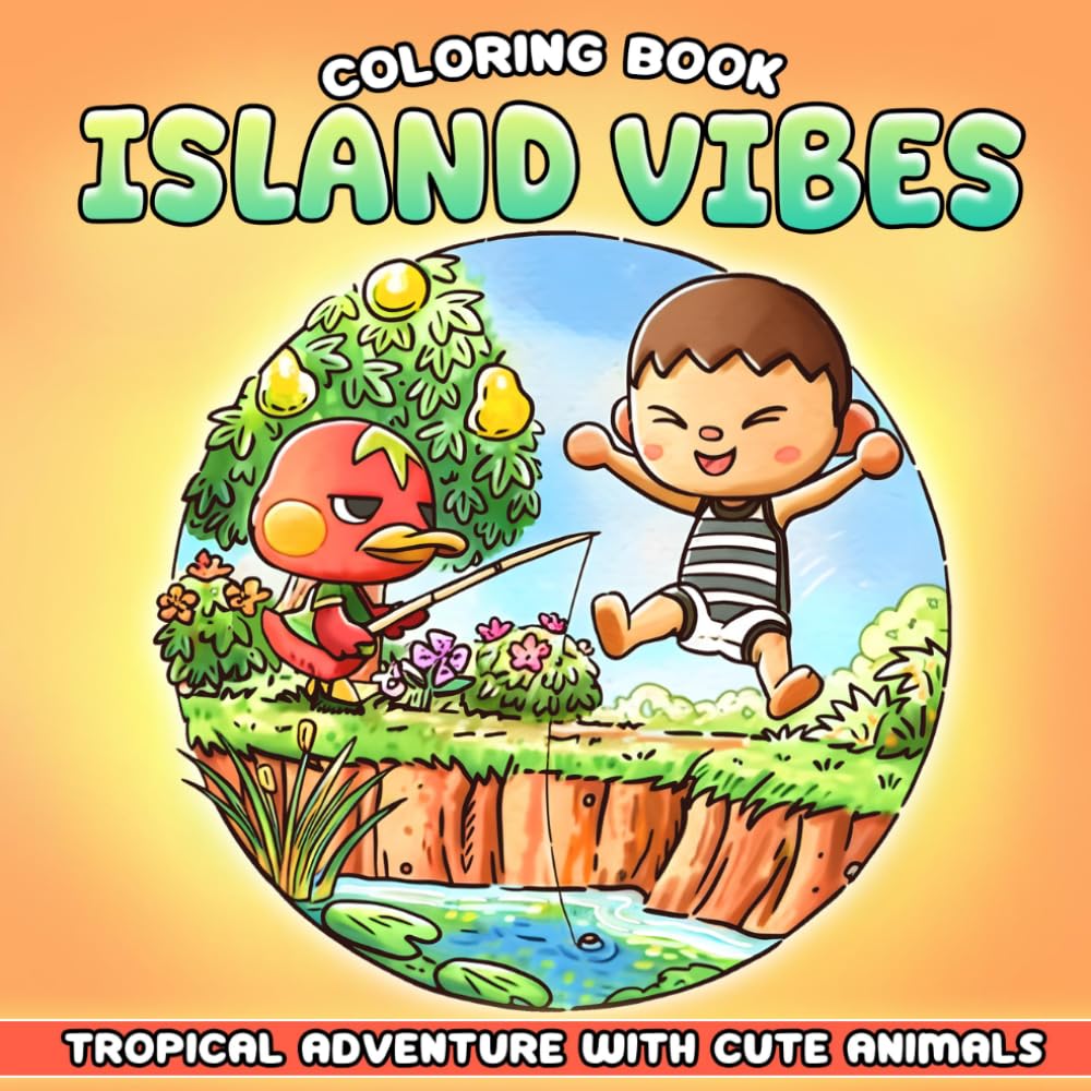 Island Vibes Coloring Book: Retro Paradise Coloring pages featuring Groovy Girl Moments and Hippie Boho Outfits for Modern Teens and Adults seeking Creative Joy and Mindful Relaxation