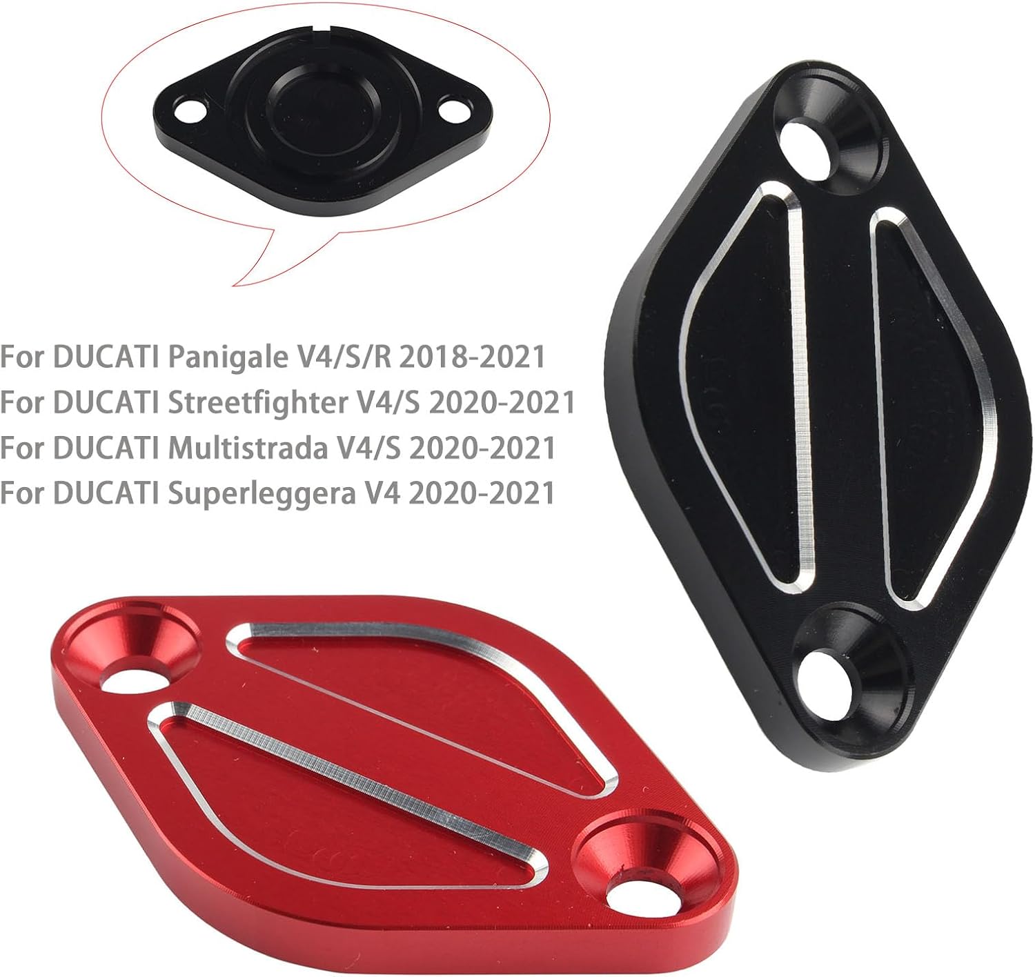 Engine Oil Filter Caps Cover Guard Fit For DUCATI Panigale Streetfighter Multistrada Superleggera V4/S/R 2018-2021 Black