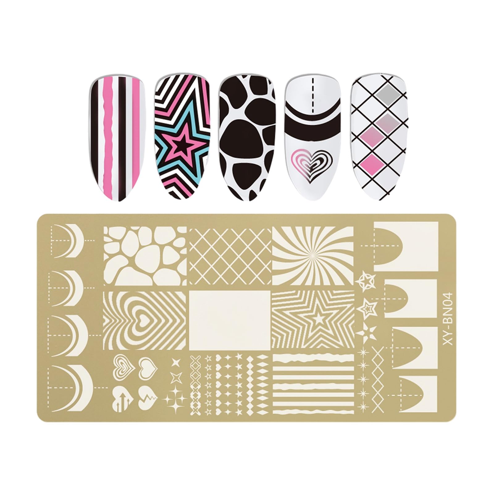 Jazuaiao Butterfly Bowknot Nails Art Stamp Plate Stainless Steel Template Accessories for Professional Manicure Design Nails Art Plates for Home Use