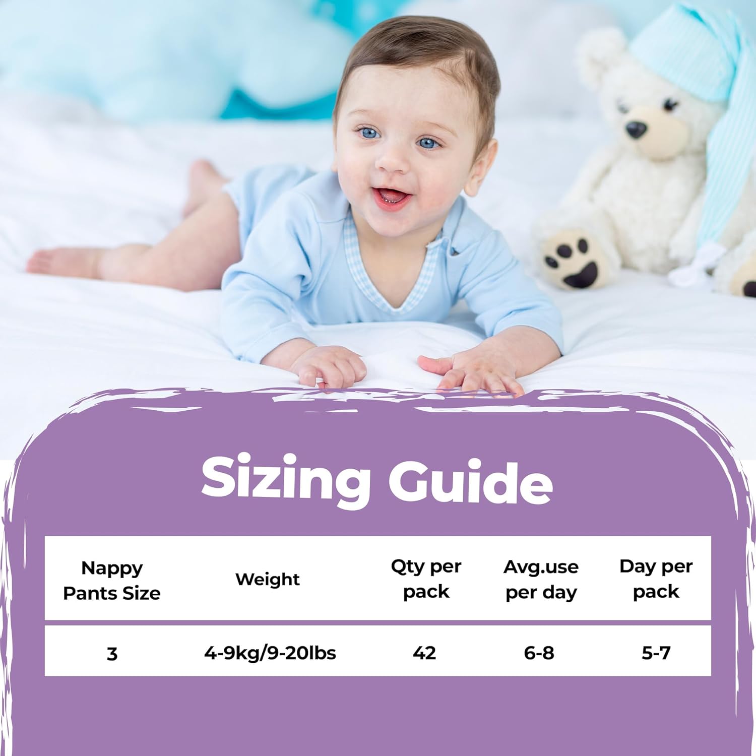 Mum & You Nappychat Premium Performance Eco Diapers, Size 3 (42 Diapers) Smart Tube Technology. Leak Protection. 100% Recyclable. Hypoallergenic, Dermatologically-Tested. No Lotion, Perfume or Dyes.