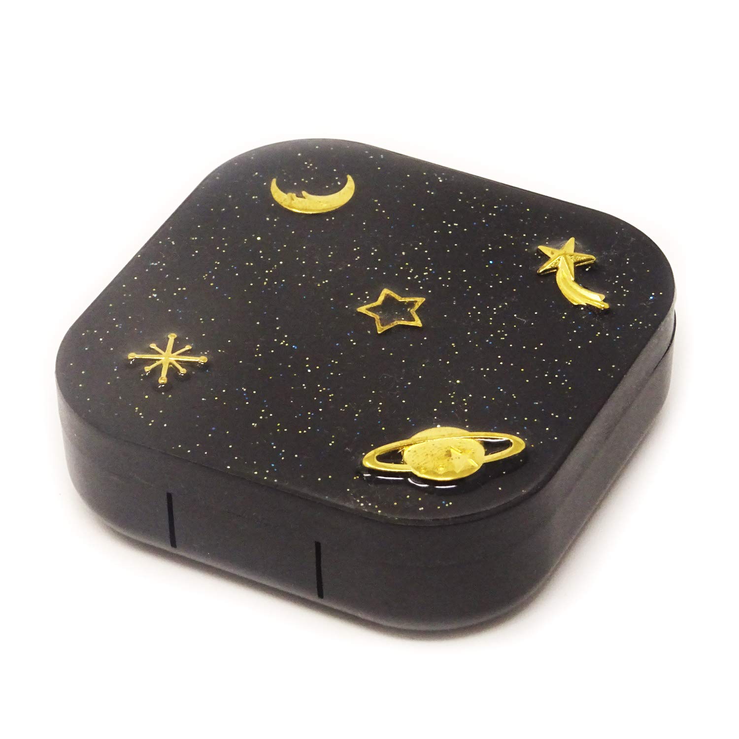 Honbay Fashion Planet Contact Lens Case Portable Contact Lens Box Kit with Mirror (Square)