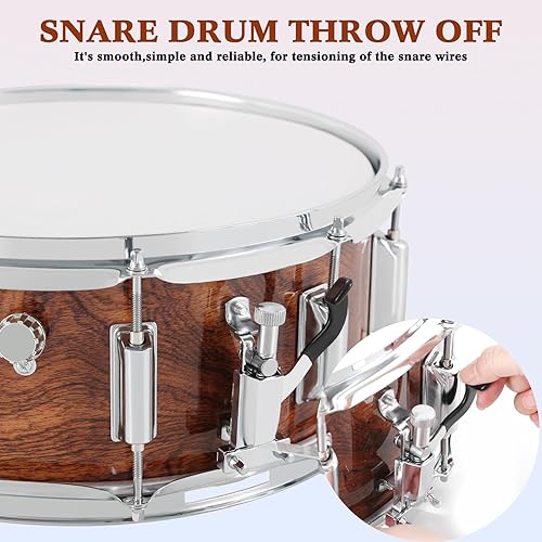 Miniatura 23 de EASTROCK Juego de batería de caja de 14 x 5.5 pulgadas para estudiantes principiantes con bolsa de concierto, baquetas, soporte, llaves de batería