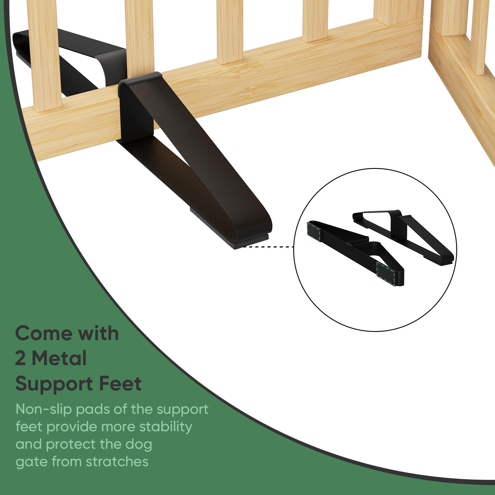 Dog Gate, Freestanding Dog Gates for Doorways, Indoor,Foldable Pet Gates for Doorways Bedroom, Puppy Gate with Metal Support Feet, Room Dividerr 4 Panels (Natural) — view 5