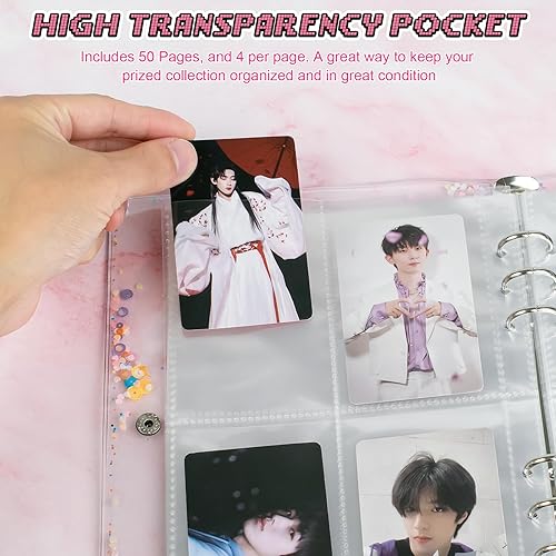 Miniatura 4 de Carpeta para tarjetas fotográficas A5, transparente K-Pop coreano Pop para tarjetas fotográficas, 200 bolsillos, álbum de fotos Instax para Polaroid