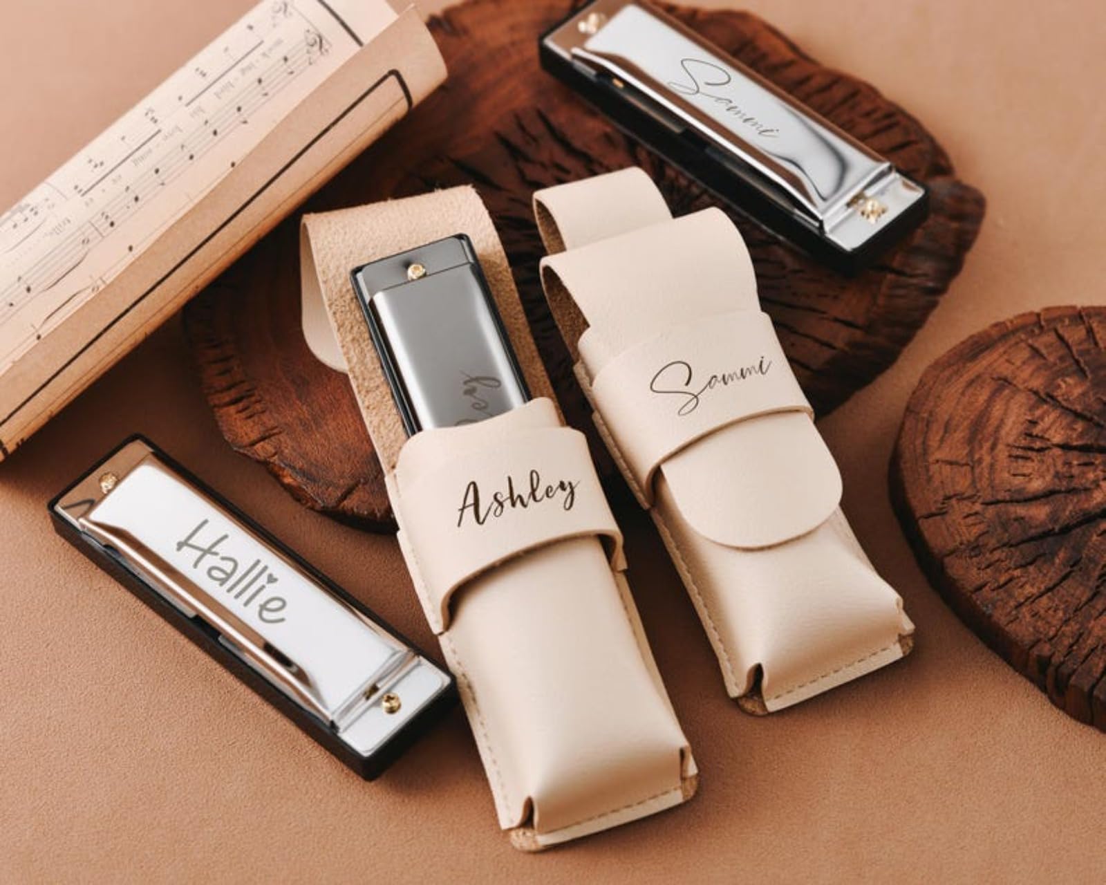 Harmonica gravé personnalisé en acier inoxydable pour adultes, hommes, débutants et étudiants, cadeau pour papa, Groomsme (noir)