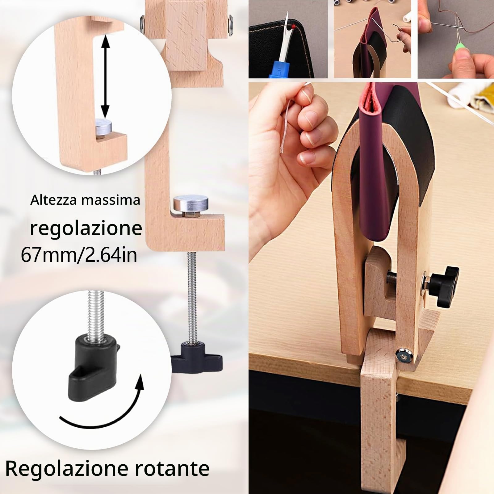 Set Di Attrezzi Per Pelle, Macchina Per Cucire In Pelle Set Per Cucitura In Pelles Clip Per Pelles Per Cucire A Mano Strumento Per Cucitura In Con Clip Di Fissaggio Per Cucito A Mano FaiDaTe