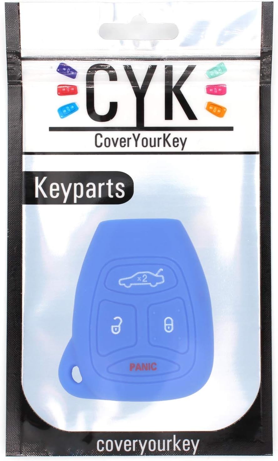 Silicone keycover JB for 4 Button Keys Keycover Etui Flip Key protective cover Remote Entry Fob Case (blue)