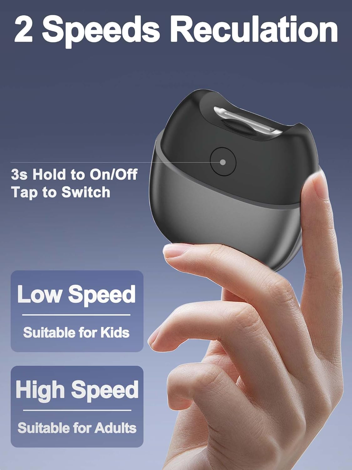 Electric Nail Clippers Cordless, Automatic Fingernail Trimmer with Light, 2 Speeds, Non-Slip Magnetic Cover, Nail Scraps Catcher, USB Rechargeable for Adults, Seniors, Men, Women, Disabled, Grey