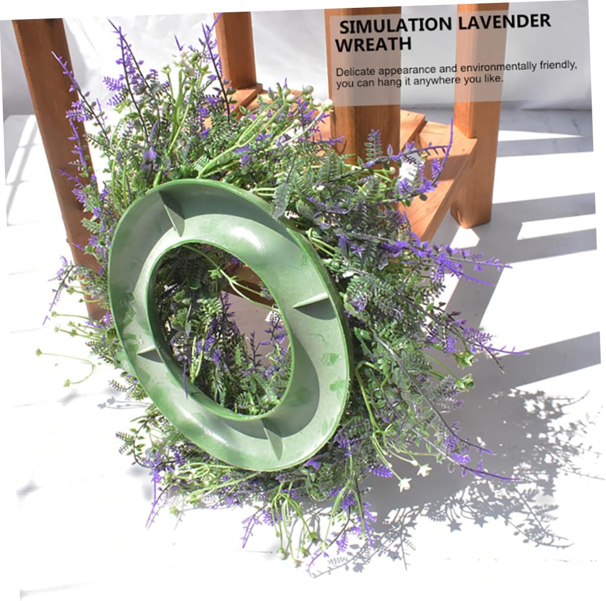 Ciieeo 1Pc Simulation Lavender Wreath Delicate Hanging Decor for Home Party Premium Quality Flower Garland Adorable Atmosphere Enhancer for Festivals and Events