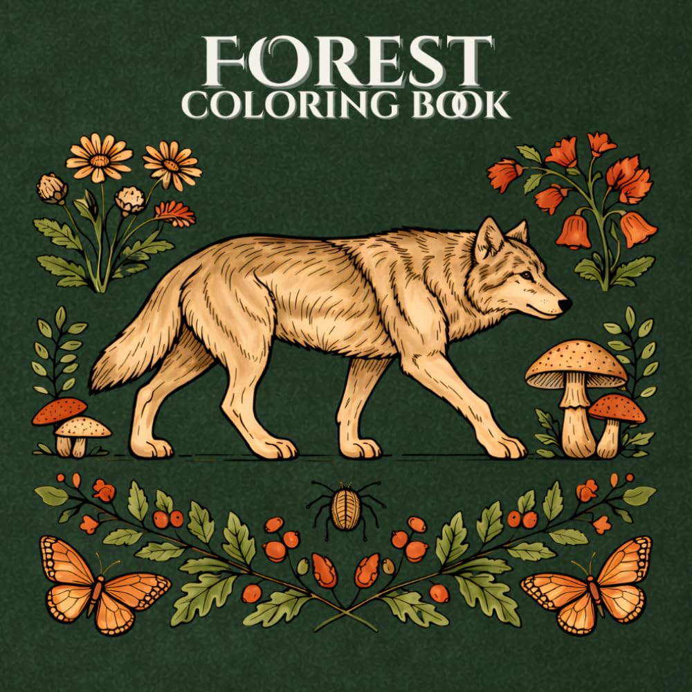 Forest Coloring Book: Woodland Animals and Nature Designs for Adults (The Quiet Naturalist)