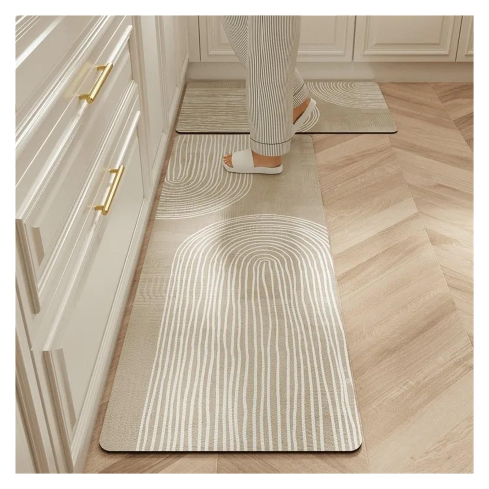 Alfombra de cocina para el suelo del fregadero o balcón en tono beige suave