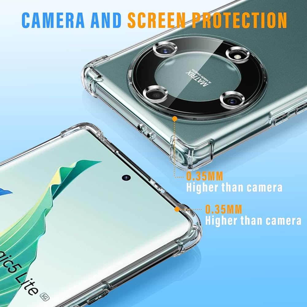 Custodia Cover per Honor Magic 5 Lite in TPU silicone Morbido Trasparente