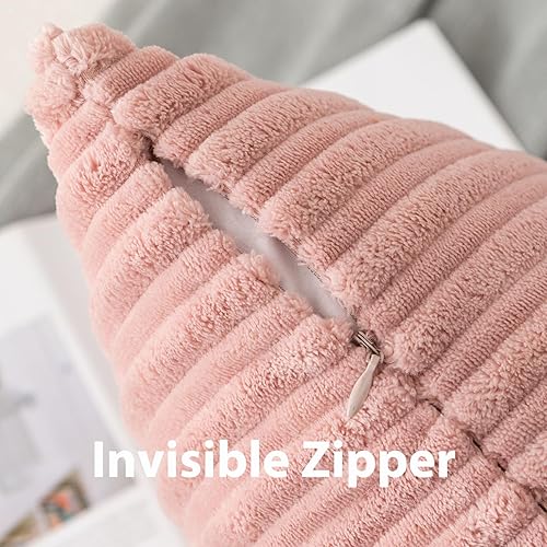 Miniatura 617 de UGASA - Juego de 2 fundas de almohada de terciopelo a rayas, funda decorativa para cojín con cremallera oculta para el hogar, sofá, dormitorio,