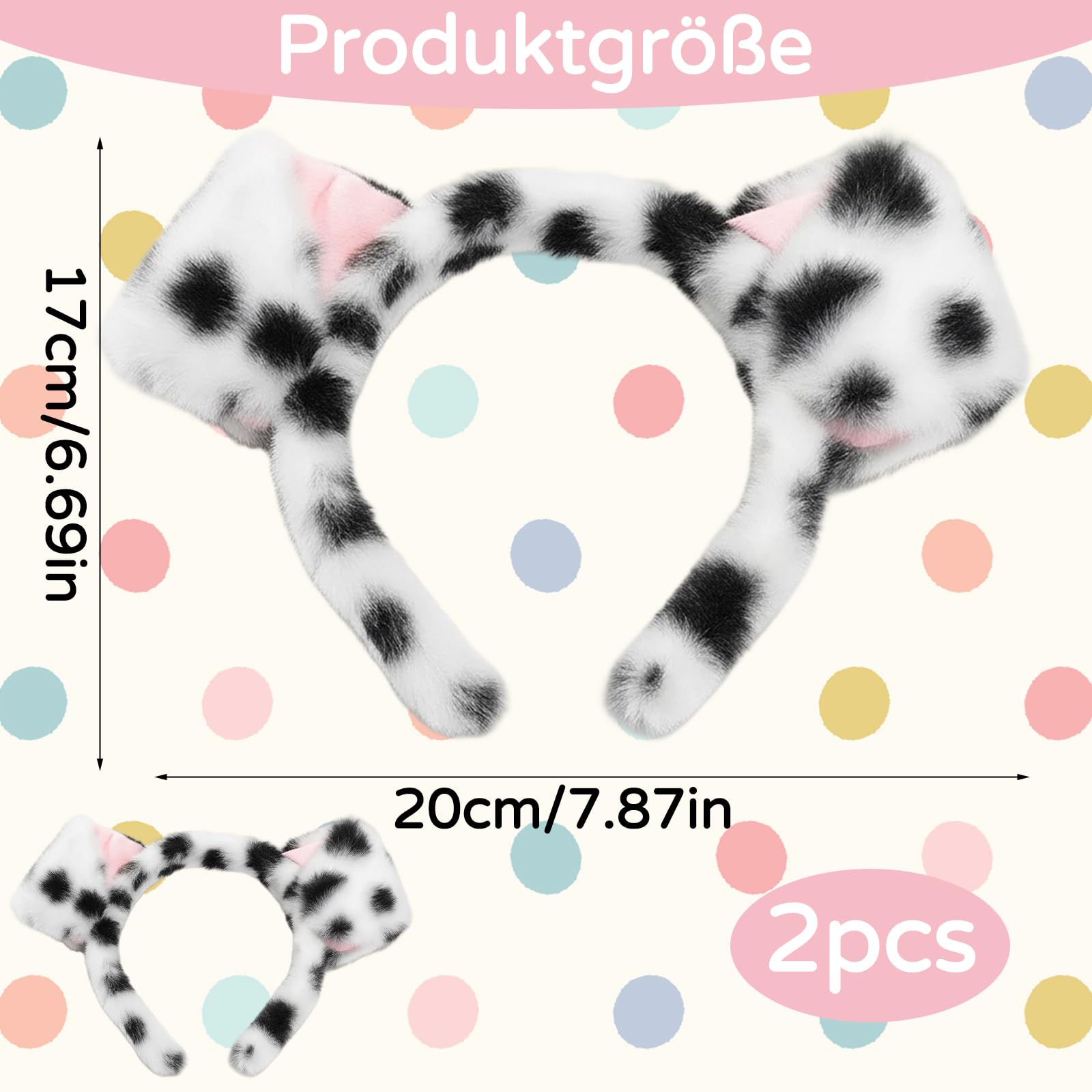 Orecchie dalmata cerchietti per capelli costume da dalmata adulti feste carnevale