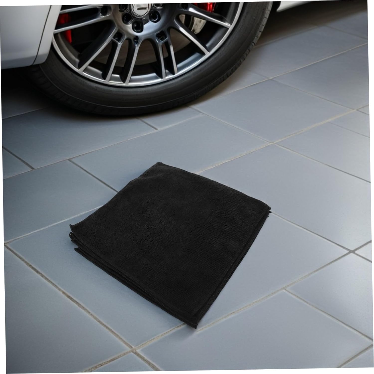 Automotive Polishing Cloths and Car Wax Applicator Towels 10pcs 30x30cm Black Microfiber Car Cleaning Cloths for Exterior and Interior Detailing Household Use