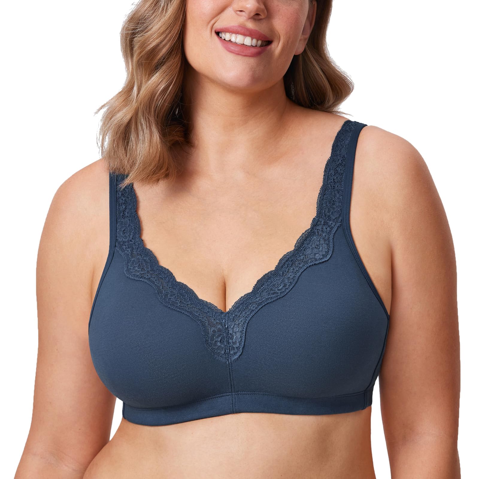 Delimira Women's Non Wired Bras Full Coverage Cotton Comfort Bra Plus Size Non Padded Soft Bras — view 16