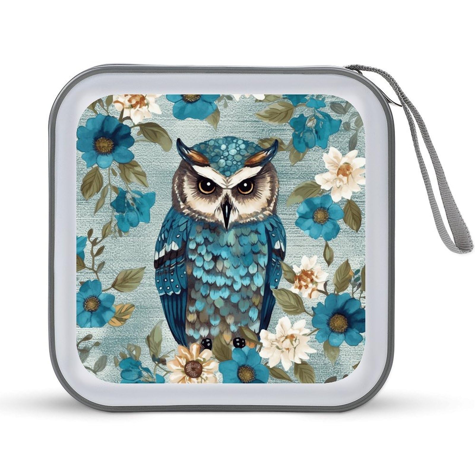 Organizador de CD portátil para coche con diseño de flores primaverales y capacidad de 40 DVD
